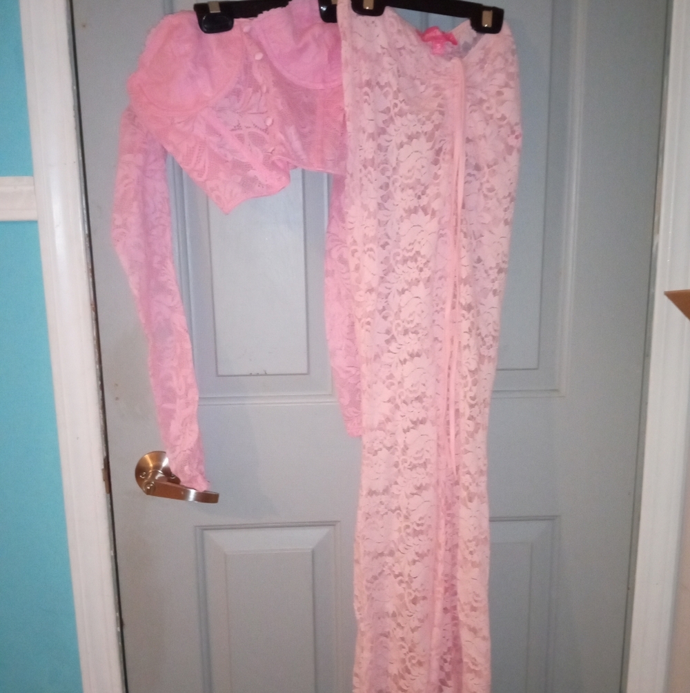 Dolls Kill pink lace set